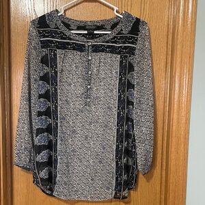 Lucky Brand Blue and White Floral Blouse